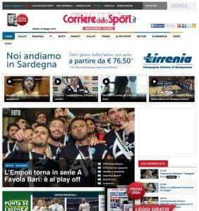 Prima pagina Corriere dello Sport