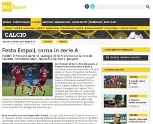 Prima pagina Rai Sport